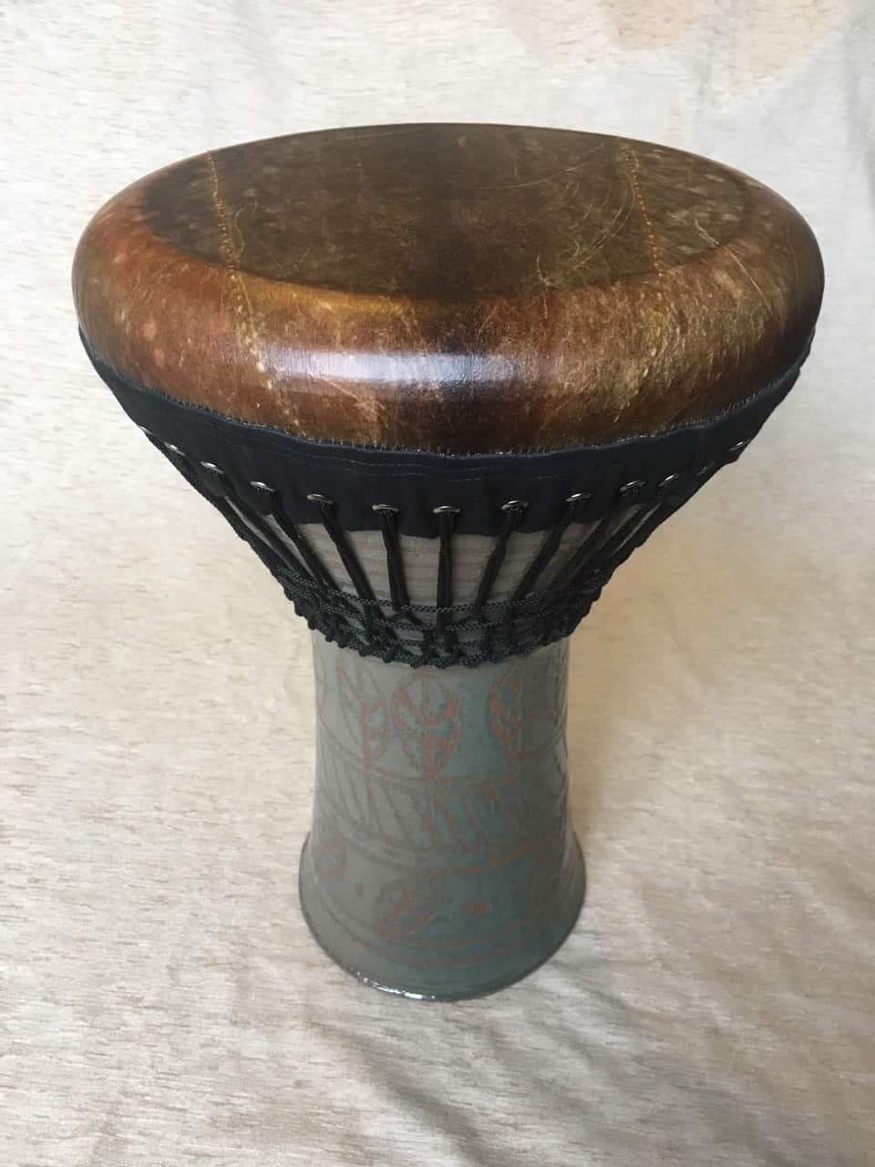 doholla_blue_fishskin2 doholla этнический барабан керамика с кожаной мембраной