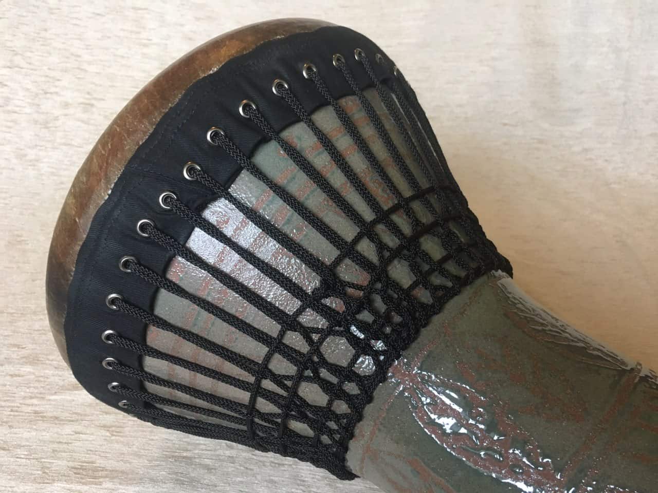 doholla_blue_fishskin3 керамическая дарбука натяжка кожи